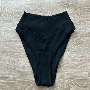 Aerie Ribbed Crossover High Cut Bikini Bottom size S